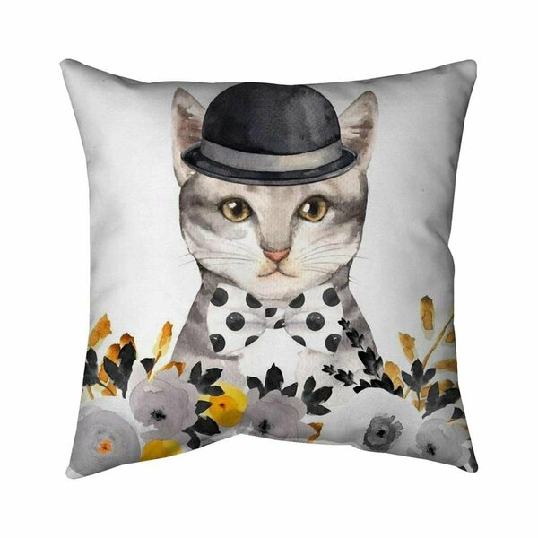 Begin Home Decor 26 x 26 in. Chic Cat-Double Sided Print Indoor Pillow 5541-2626-CH4-1